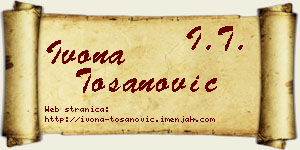 Ivona Tošanović vizit kartica